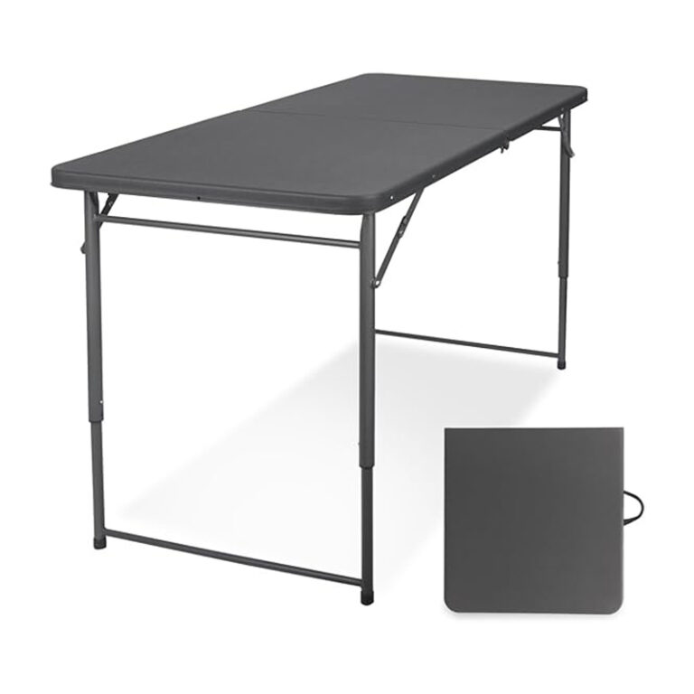 Byliable Table 4 Foot Adjustable Height Folding Table with Carrying Handle