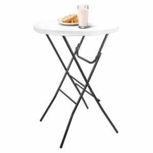 27.5in Cocktail Table White High Top Folding Table
