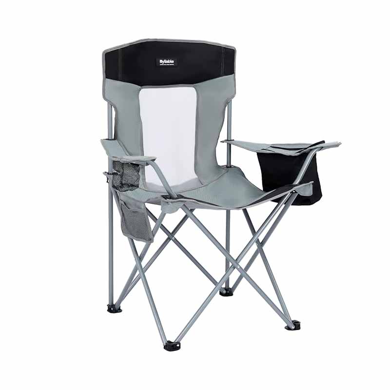 Gray-Black Lawn Portable Camping Chair